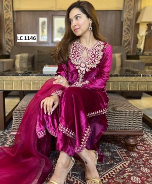 LC 1146 DESIGNER VELVET SALWAR SUITS