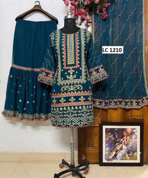 LC 1210 B DESIGNER TOP SHARARA WHOLESALE