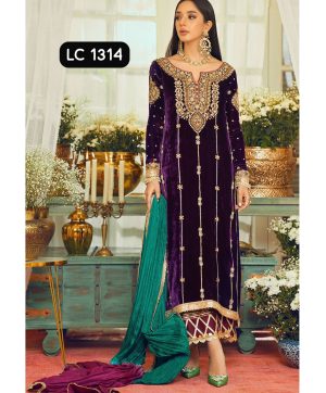 LC 1314 DESIGNER VELVET SALWAR SUITS