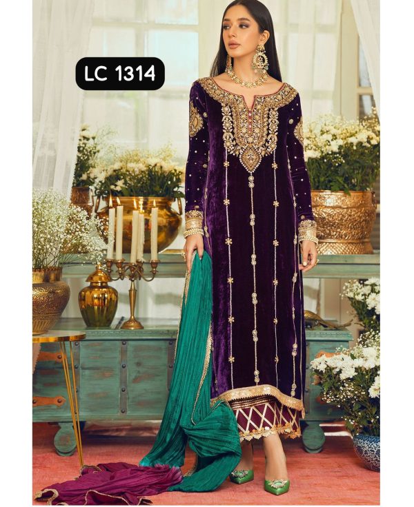 LC 1314 DESIGNER VELVET SALWAR SUITS