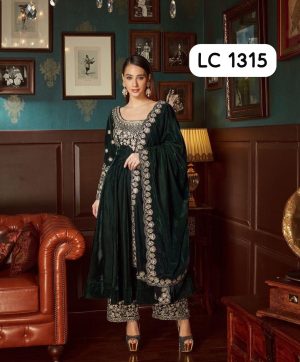 LC 1315 DESIGNER VELVET GOWN WHOLESALE