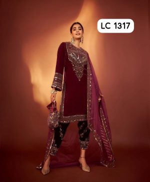 LC 1317 DESIGNER VELVET SALWAR SUITS