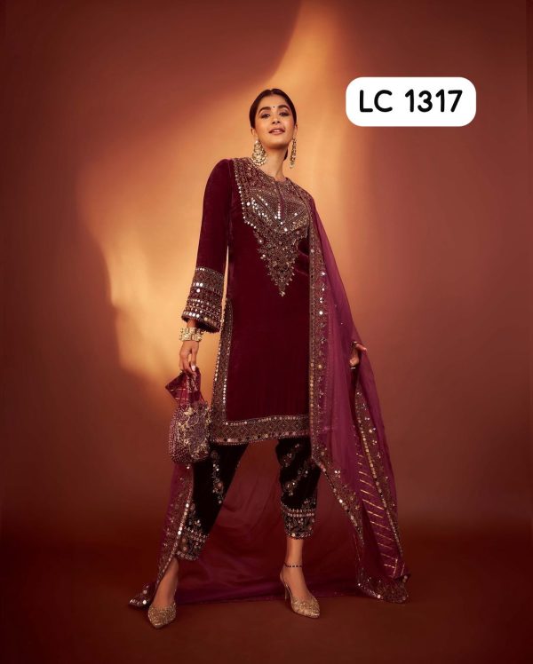 LC 1317 DESIGNER VELVET SALWAR SUITS