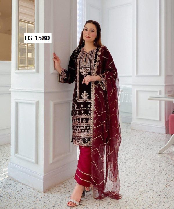 LG 1580 B DESIGNER VELVET SALWAR SUITS