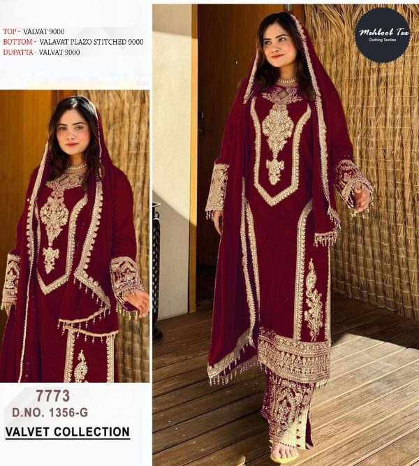 MEHBOOB TEX 1356 G VELVET PAKISTANI SUITS