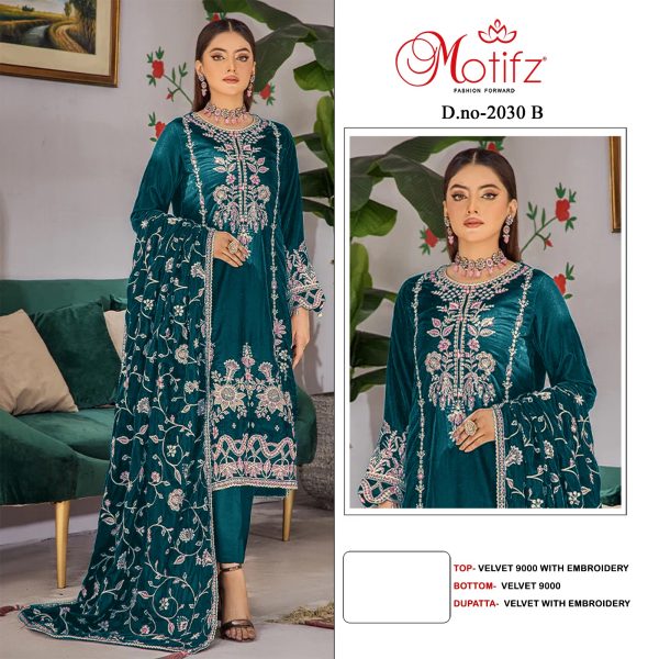 MOTIFZ 2030 B VELVET PAKISTANI SUITS IN INDIA