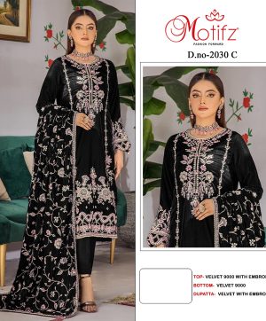 MOTIFZ 2030 C VELVET PAKISTANI SUITS IN INDIA