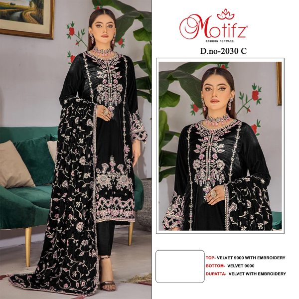 MOTIFZ 2030 C VELVET PAKISTANI SUITS IN INDIA