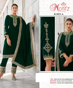 MOTIFZ 2031 A VELVET PAKISTANI SALWAR SUITS