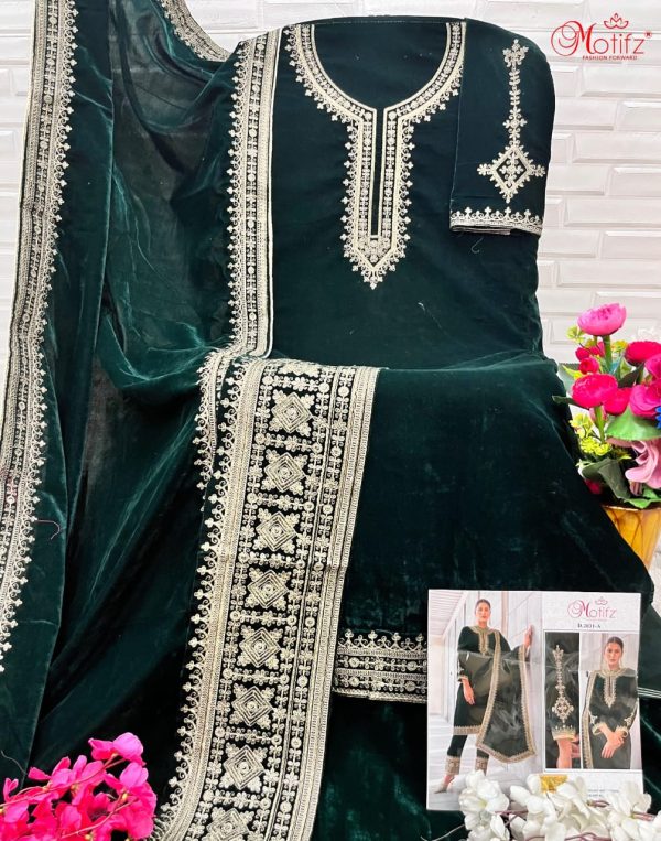 MOTIFZ 2031 A VELVET PAKISTANI SALWAR SUITS