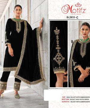 MOTIFZ 2031 C VELVET PAKISTANI SALWAR SUITS