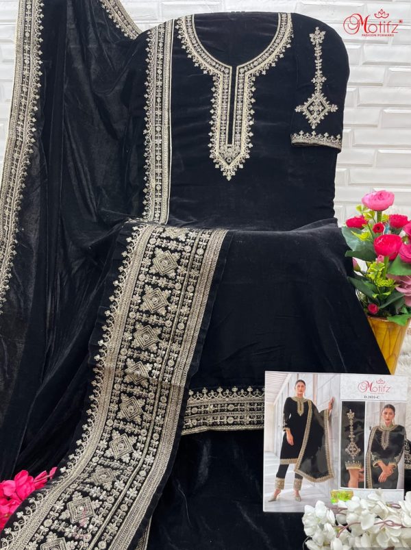 MOTIFZ 2031 C VELVET PAKISTANI SALWAR SUITS