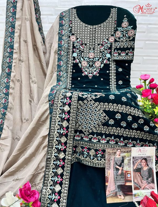 MOTIFZ 2032 B VELVET PAKISTANI SUITS IN INDIA