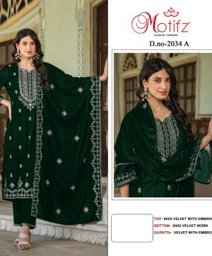 MOTIFZ 2034 A VELVET SALWAR SUITS