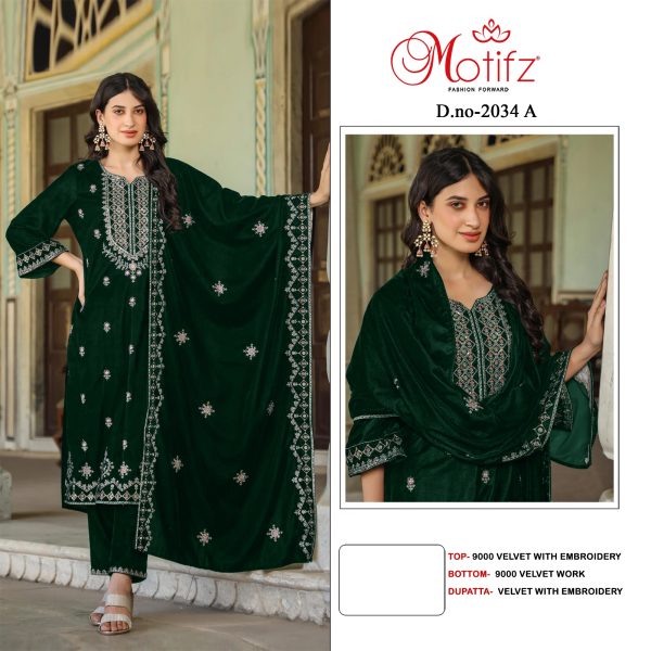 MOTIFZ 2034 A VELVET SALWAR SUITS