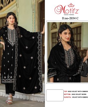 MOTIFZ 2034 C VELVET SALWAR SUITS