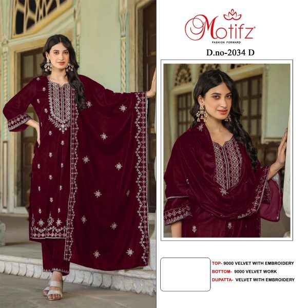 MOTIFZ 2034 D VELVET SALWAR SUITS