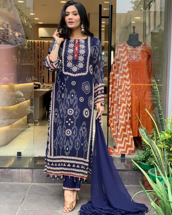 MURTI TRENDS SHREYA BLUE PRINTED KURTI