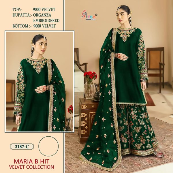 SHREE FABS 3187 C MARIA B HIT VELVET SALWAR SUITS