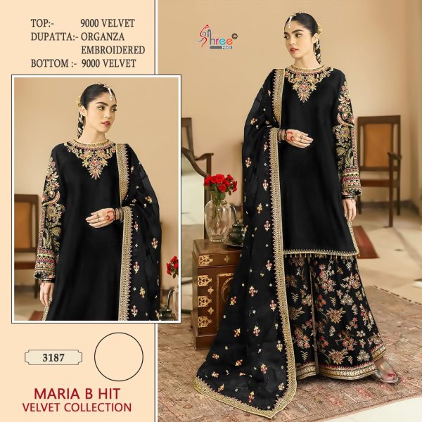 SHREE FABS 3187 MARIA B HIT VELVET SALWAR SUITS