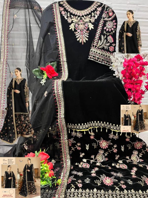 SHREE FABS 3187 MARIA B HIT VELVET SALWAR SUITS