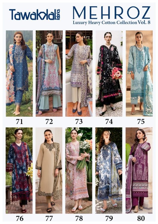 TAWAKKAL FABRICS MEHROZ VOL 8 WHOLESALE