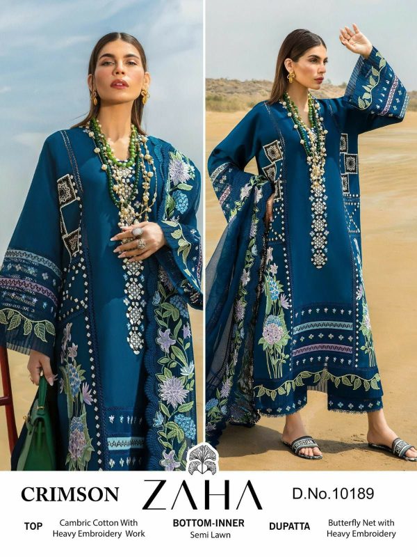 ZAHA 10189 CRIMSON PAKISTANI SALWAR SUITS