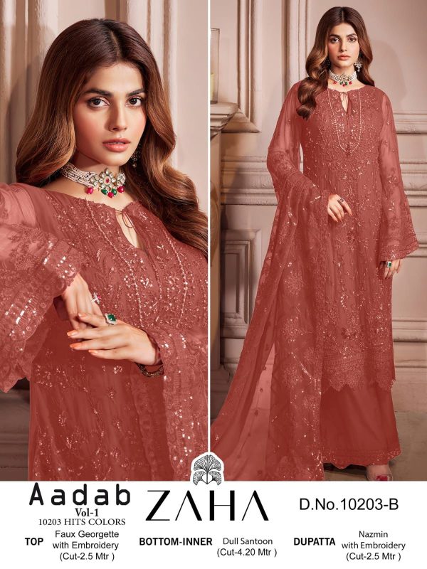 ZAHA 10203 B AADAB VOL 1 PAKISTANI SUITS