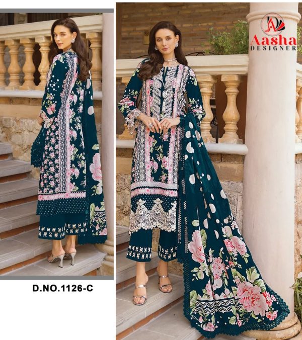 AASHA DESIGNER 1126 C PAKISTANI SUITS