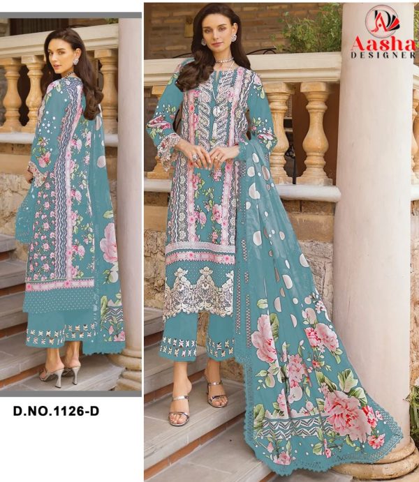 AASHA DESIGNER 1126 D PAKISTANI SUITS