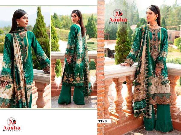 AASHA DESIGNER 1128 COTTON SALWAR SUITS