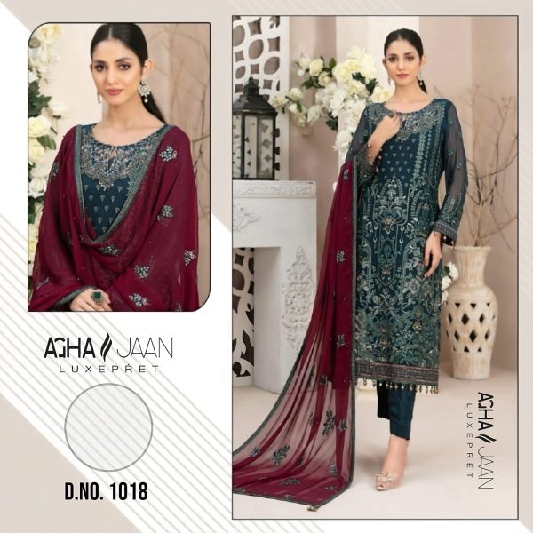 AGHA JAAN 1018 PAKISTANI SALWAR SUITS