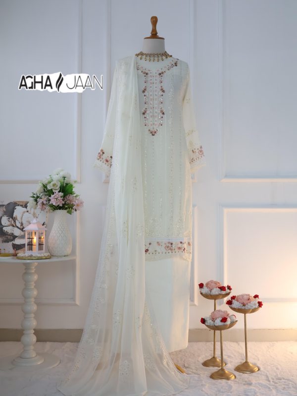 AGHA JAAN WHITE BEAUTY SALWAR SUITS