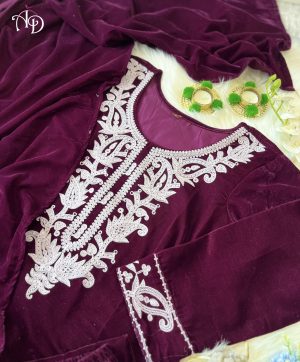 AKSHAR DESIGNER AD MULBERRY VELVET SUITS