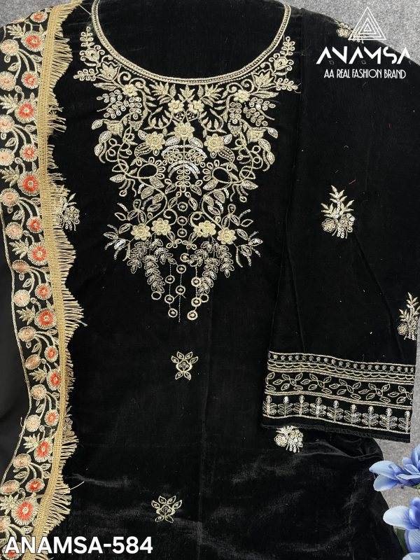 ANAMSA 584 VELVET SUITS MANUFACTURER IN INDIA