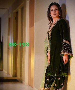 BE 193 DESIGNER VELVET SALWAR SUITS IN INDIA