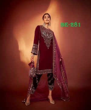 BE 281 DESIGNER VELVET SUITS WHOLESALE