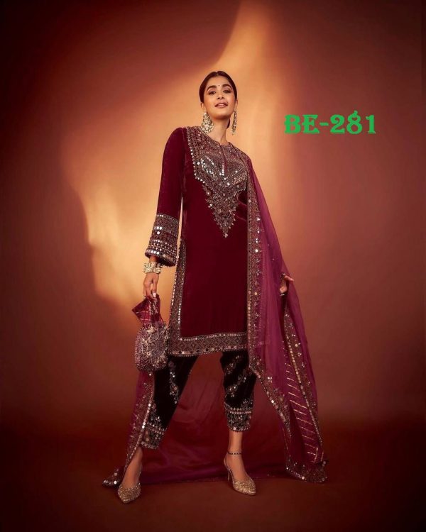 BE 281 DESIGNER VELVET SUITS WHOLESALE