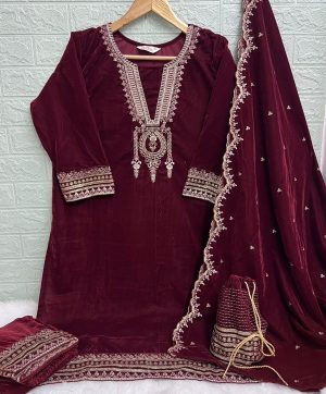 DEEPSY SUITS 105 B VELVET SALWAR SUITS IN INDIA