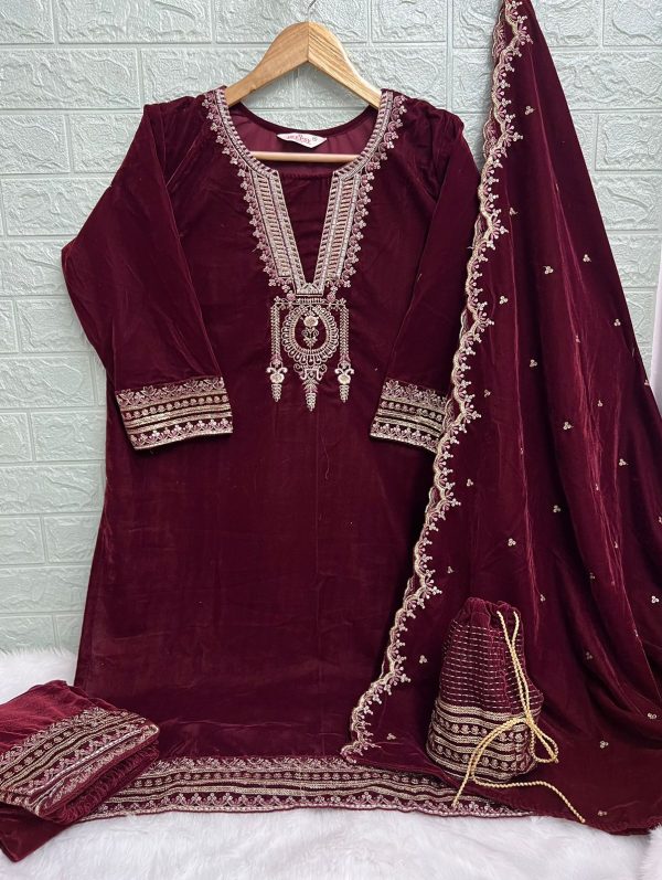 DEEPSY SUITS 105 B VELVET SALWAR SUITS IN INDIA