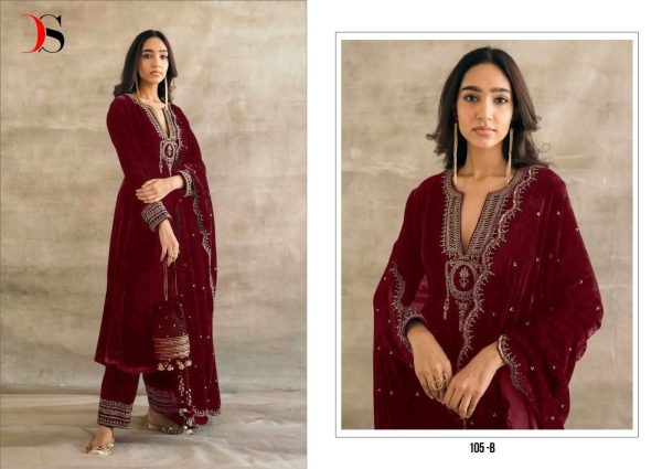 DEEPSY SUITS 105 B VELVET SALWAR SUITS IN INDIA