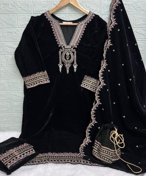 DEEPSY SUITS 105 C VELVET SALWAR SUITS IN INDIA