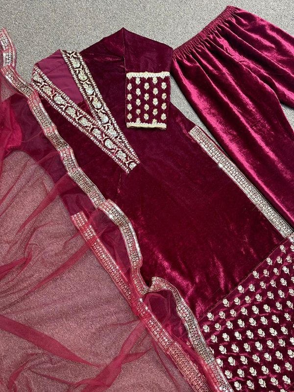 DHK 1235 DESIGNER VELVET SALWAR SUITS