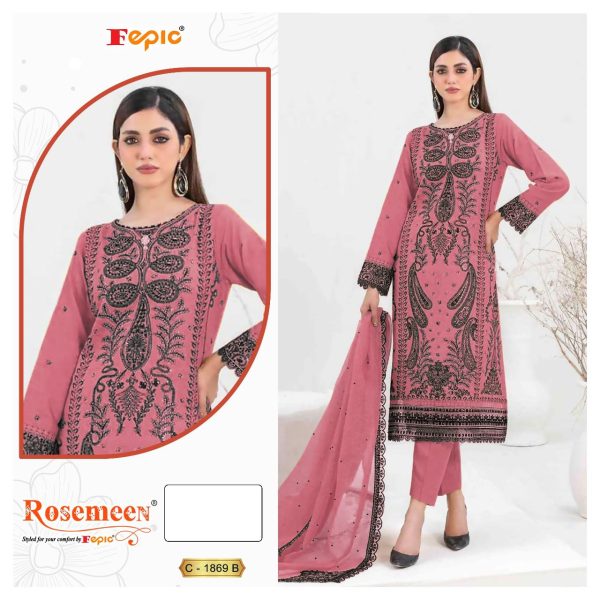 FEPIC C 1869 B ROSEMEEN PAKISTANI SUITS