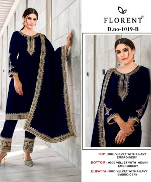 FLORENT 1019 B VELVET PAKISTANI SUITS IN INDIA