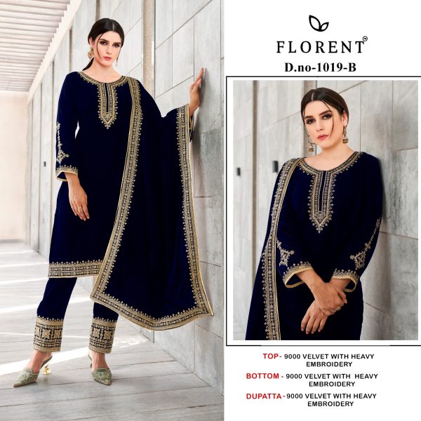 FLORENT 1019 B VELVET PAKISTANI SUITS IN INDIA