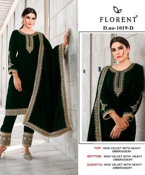 FLORENT 1019 D VELVET PAKISTANI SUITS IN INDIA