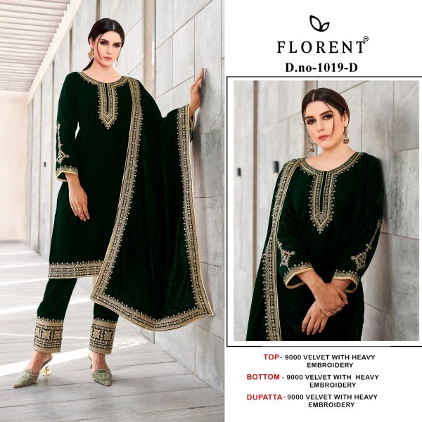 FLORENT 1019 D VELVET PAKISTANI SUITS IN INDIA