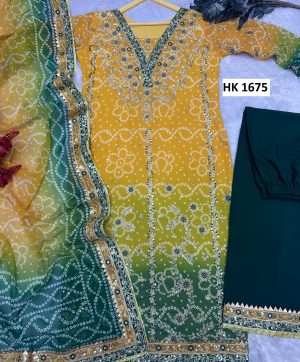 HK 1675 A DESIGNER SALWAR SUITS WHOLESALE