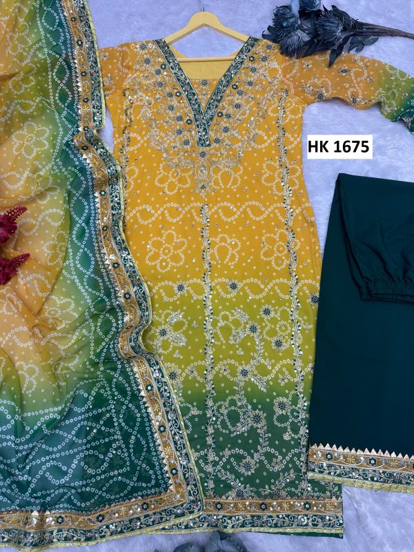 HK 1675 A DESIGNER SALWAR SUITS WHOLESALE